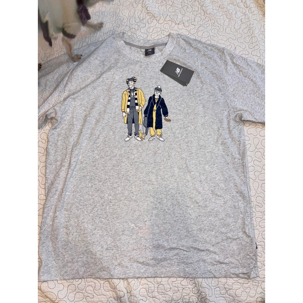 New Balance Mens Graphic Tee Streetwear Grandparents Illustration Shirt 2XL